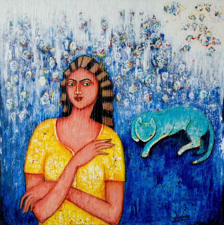 love, woman, Endless Love, Acrylic on canvas, painting, Sheena Bharathan