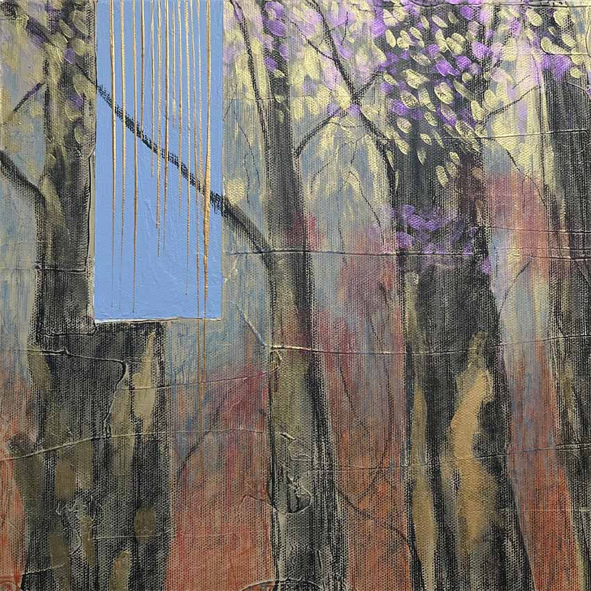 forest, trees, Enchanted 01, Mixed media on canvas, SGD 210, painting, Urmi Roy Magoon