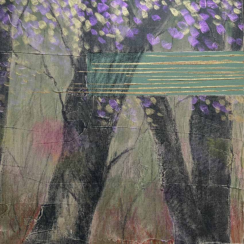 forest, trees, Enchanted 02, Mixed media on canvas, SGD 210, painting, Urmi Roy Magoon