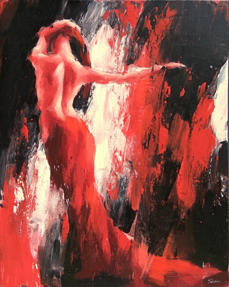dance, Red River, Oil on canvas, painting, Yap Wen Shan